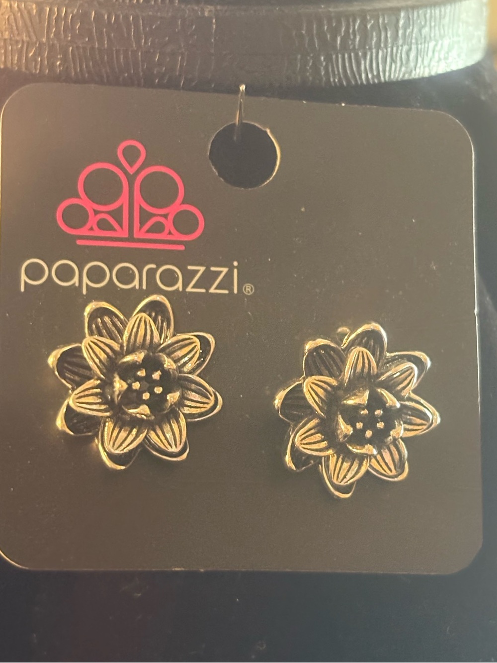 paparazzi Silver Tone Floral Stud Earrings